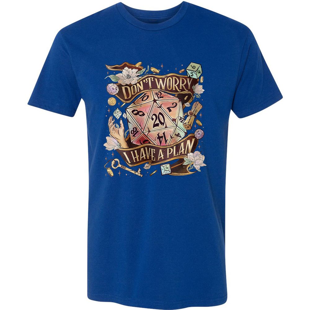 Floral Don't Worry I Have A Plan Premium Unisex T-Shirt - Royal - 10