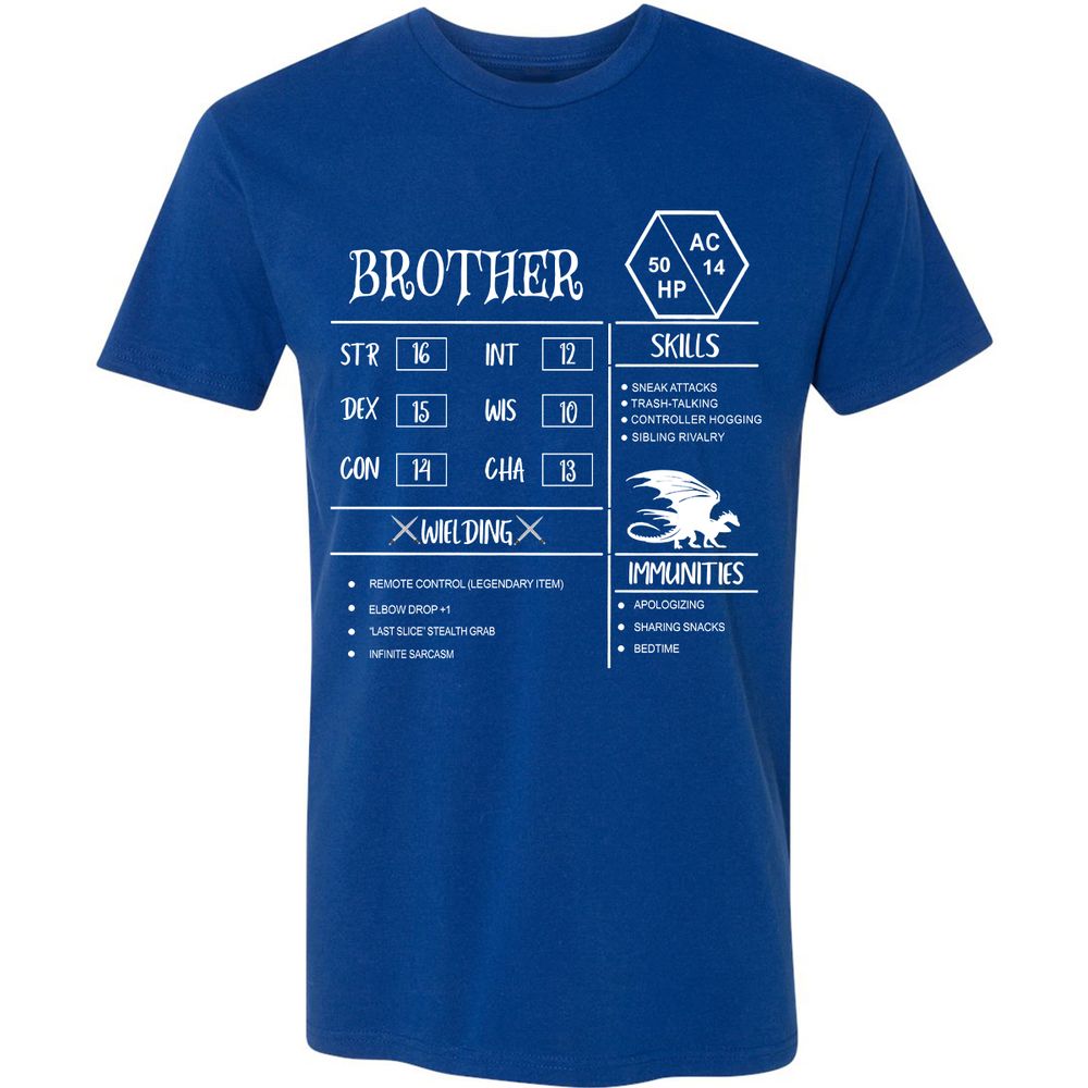 Brother Stats Premium Unisex T-Shirt - Royal - 10