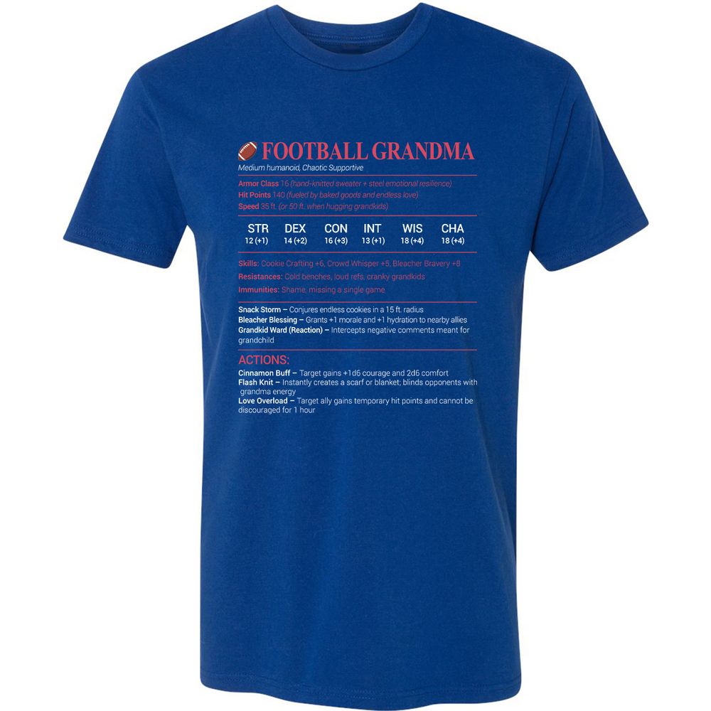 Football Grandma Premium Unisex T-Shirt - Royal - 10