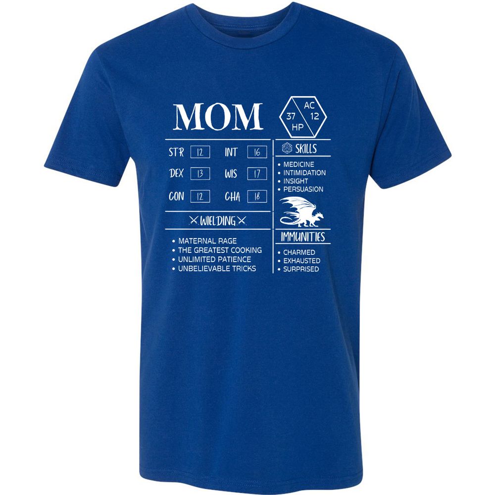 Mom Stats 2 Premium Unisex T-Shirt - Royal - 10