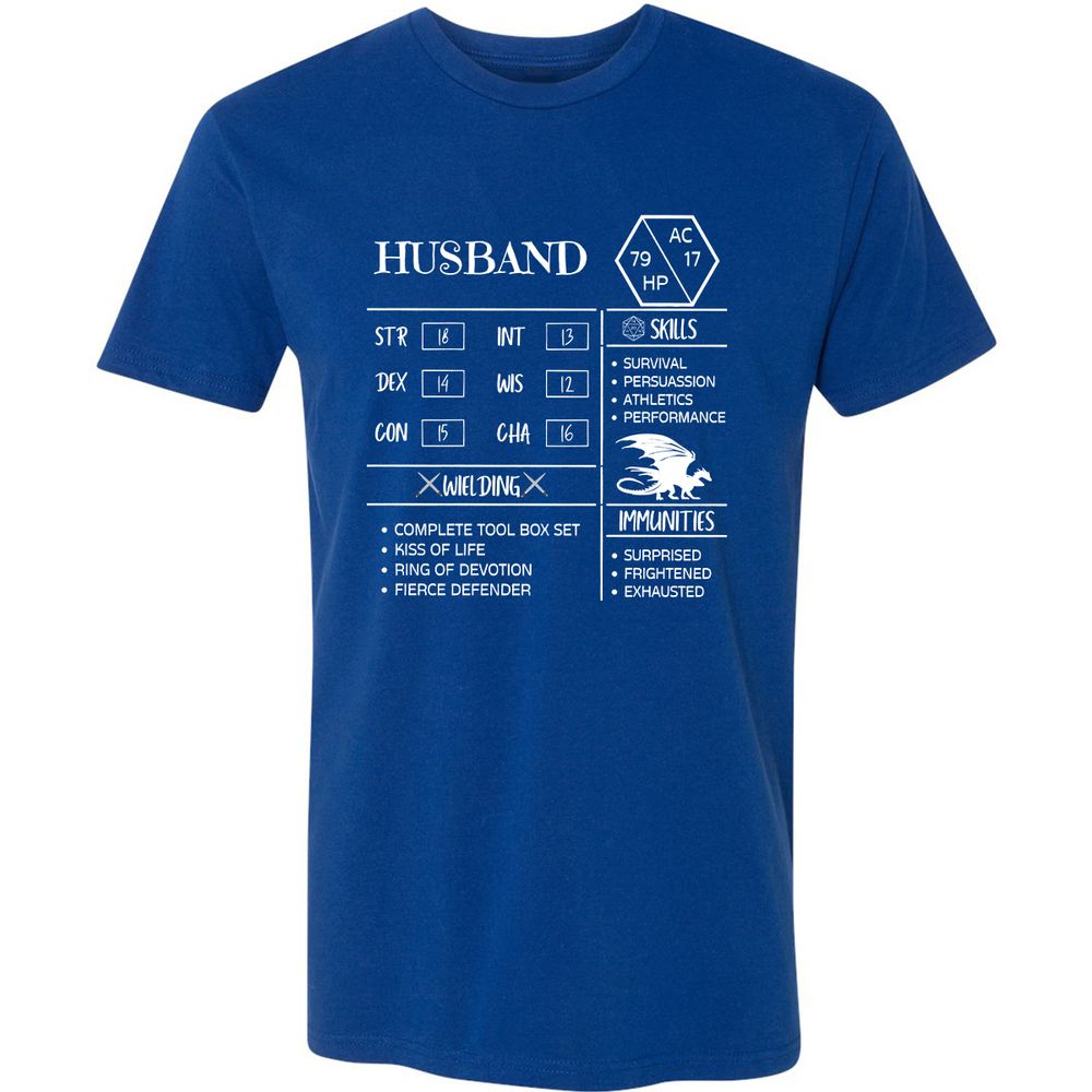 Husband Stats 2 Premium Unisex T-Shirt - Royal - 10