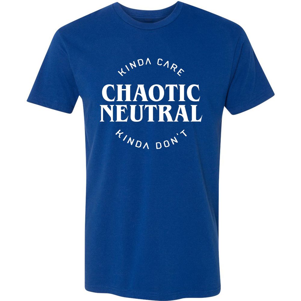 Chaotic Neutral Alignment Kinda Care Kinda Don't Premium Unisex T-Shirt - Royal - 10