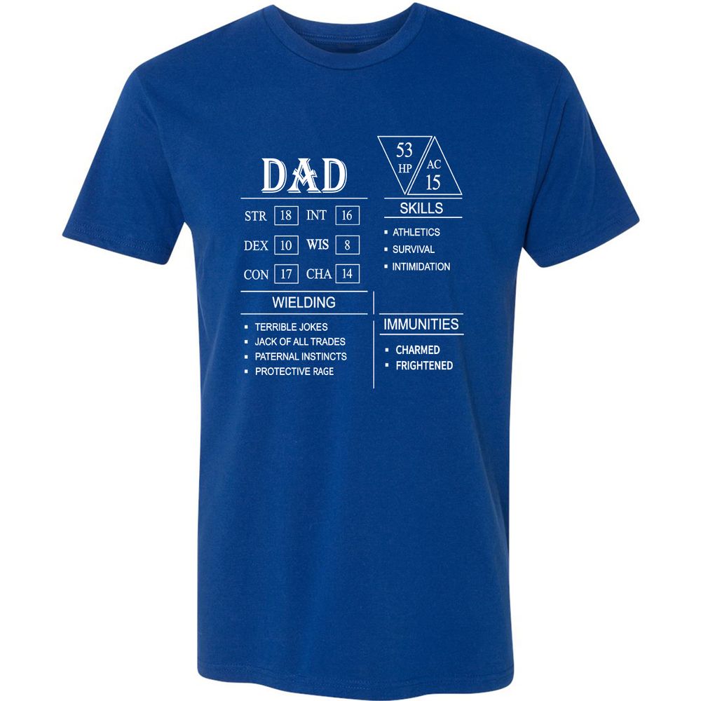 Dad Stat Block Premium Unisex T-Shirt - Royal - 10