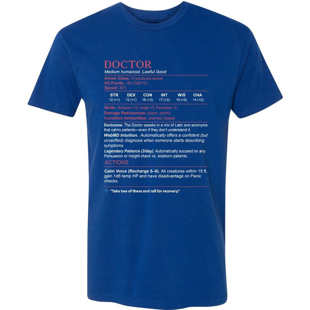Doctor Stats Premium Unisex T-Shirt - Royal - 10