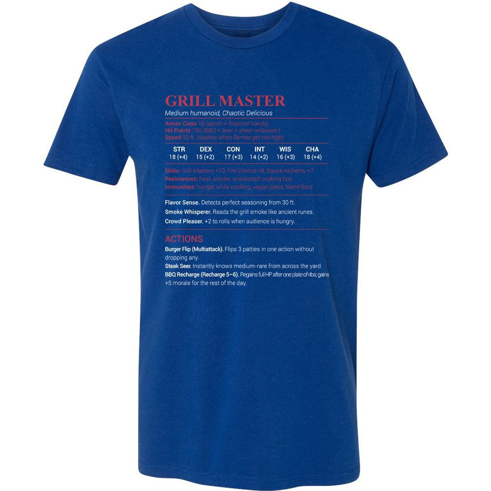 Grill Master Premium Unisex T-Shirt - Royal - 10
