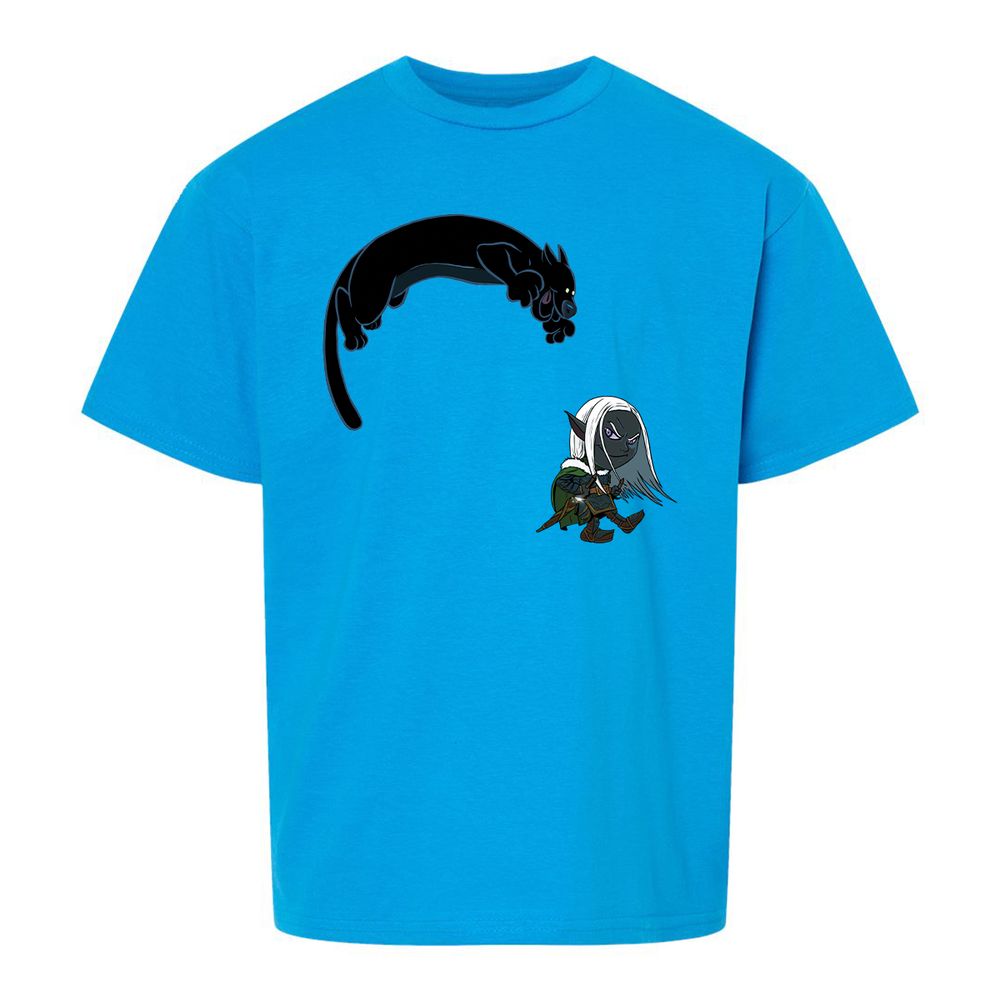 Drizzt and Guenhwyvar Kids T-Shirt - Sapphire - 10