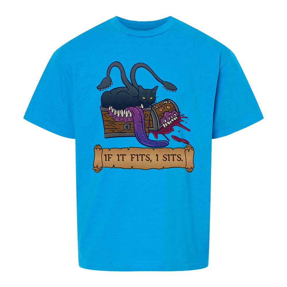 If It Fits I Sits Kids T-Shirt - Sapphire - 10