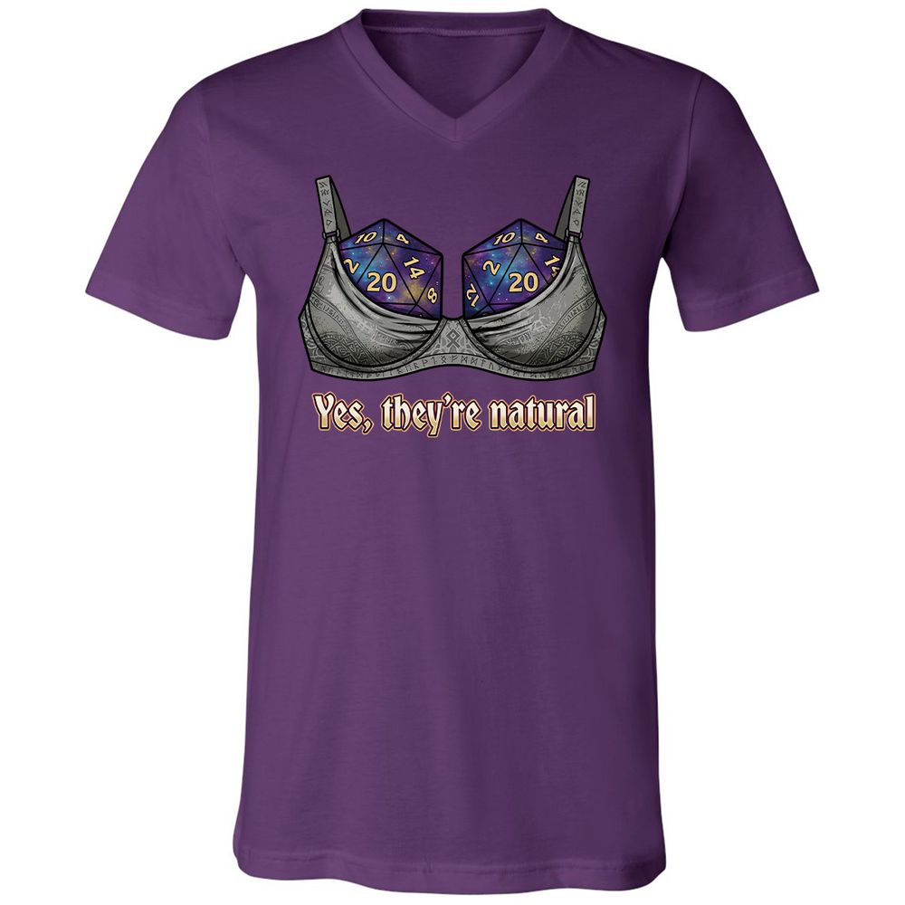 They Are Natural Nat20 Unisex V-Neck T-Shirt - Team Purple - 10