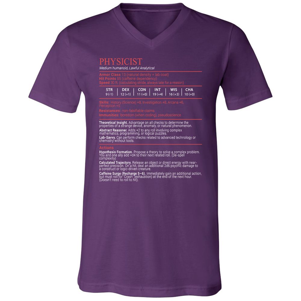 Physicist Stats Block - Team Purple - 10