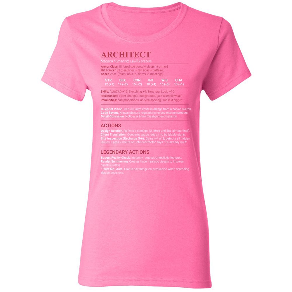 Architect Stats Women's T-Shirt - Azalea - 11