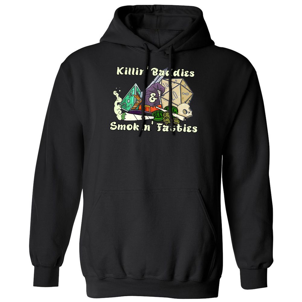 Killin' Baddies Smokin' Fatties Classic Unisex Hoodie - Black - 11