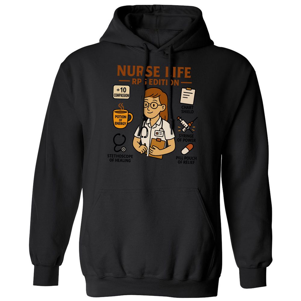 Nurse Life RPG Edition Classic Unisex Hoodie - Black - 11