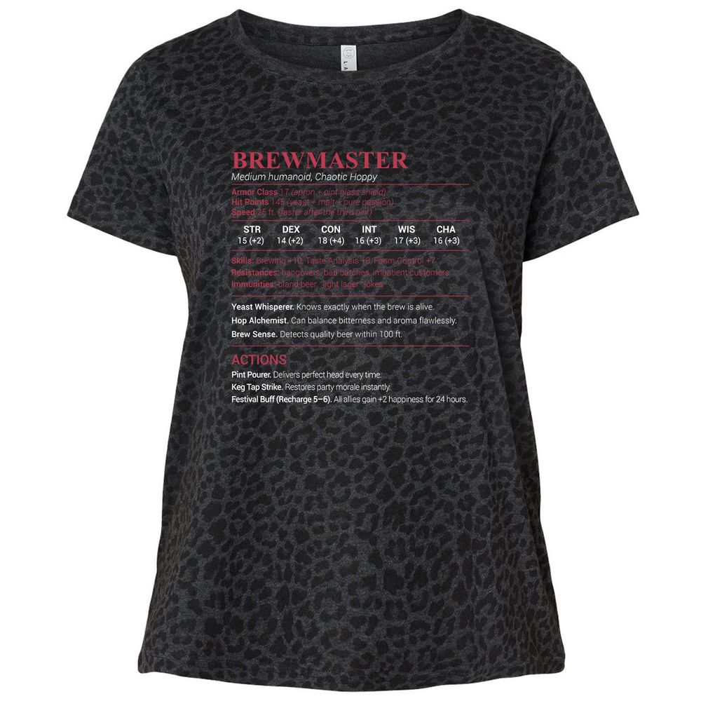 Brewmaster Ladies Curvy Jersey - Black Leopard - 11