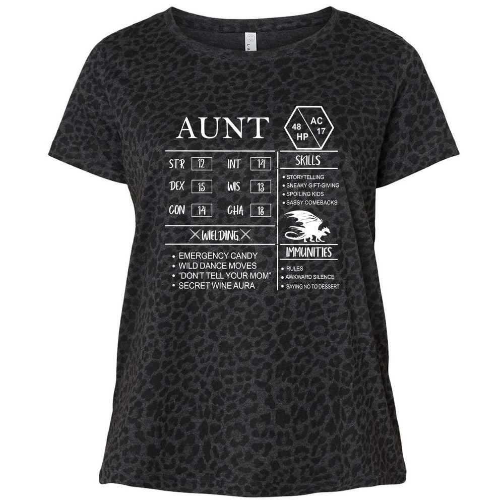 Aunt Stats Ladies Curvy Jersey - Black Leopard - 11