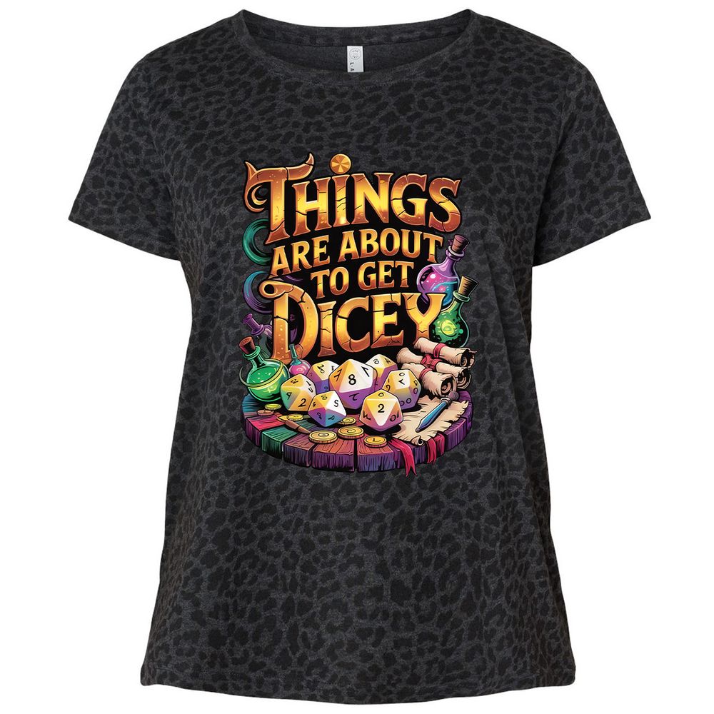 Things Are About To Get Dicey Ladies Curvy Jersey - Black Leopard - 11