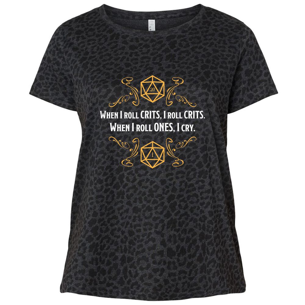 When I Roll Crits Ladies Curvy Jersey - Black Leopard - 11