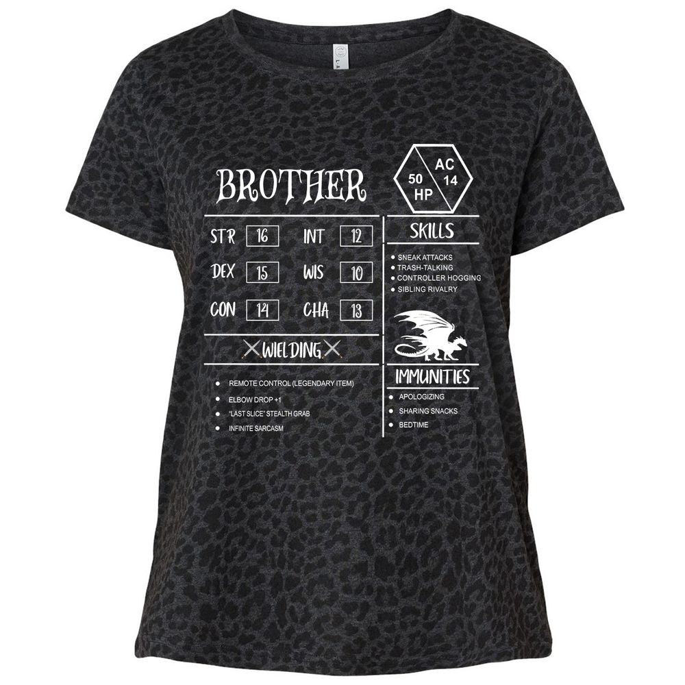 Brother Stats Ladies Curvy Jersey - Black Leopard - 11