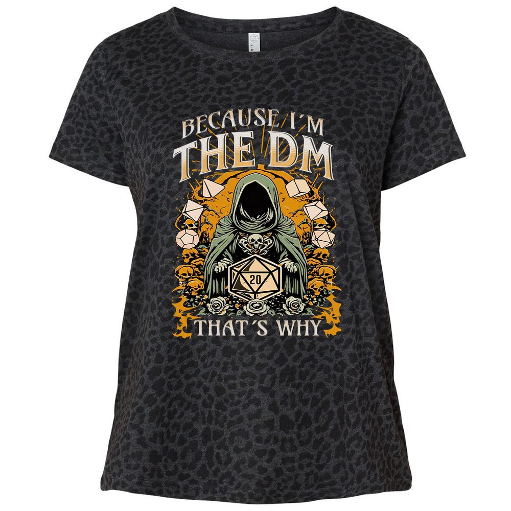 Because I'm DM That's Why Ladies Curvy Jersey - Black Leopard - 11