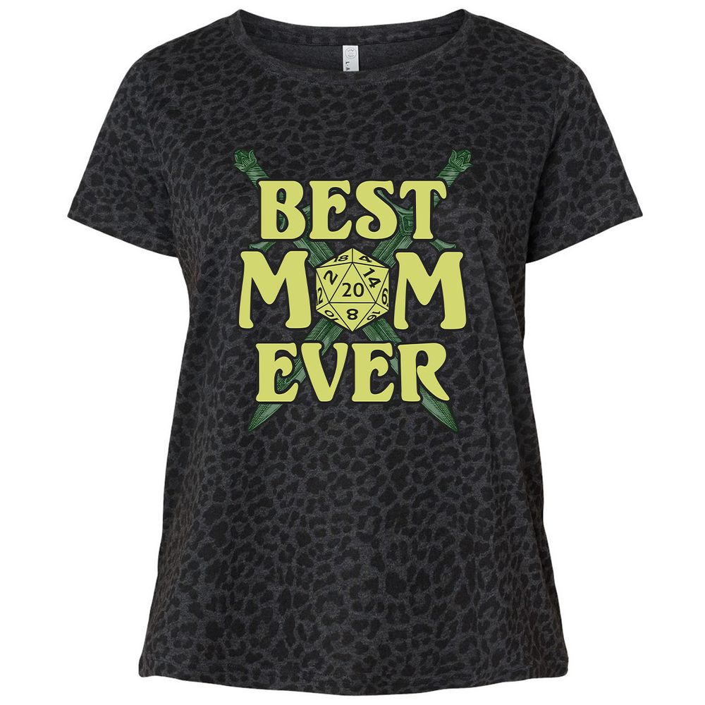Best Mom Ever Ladies Curvy Jersey - Black Leopard - 11
