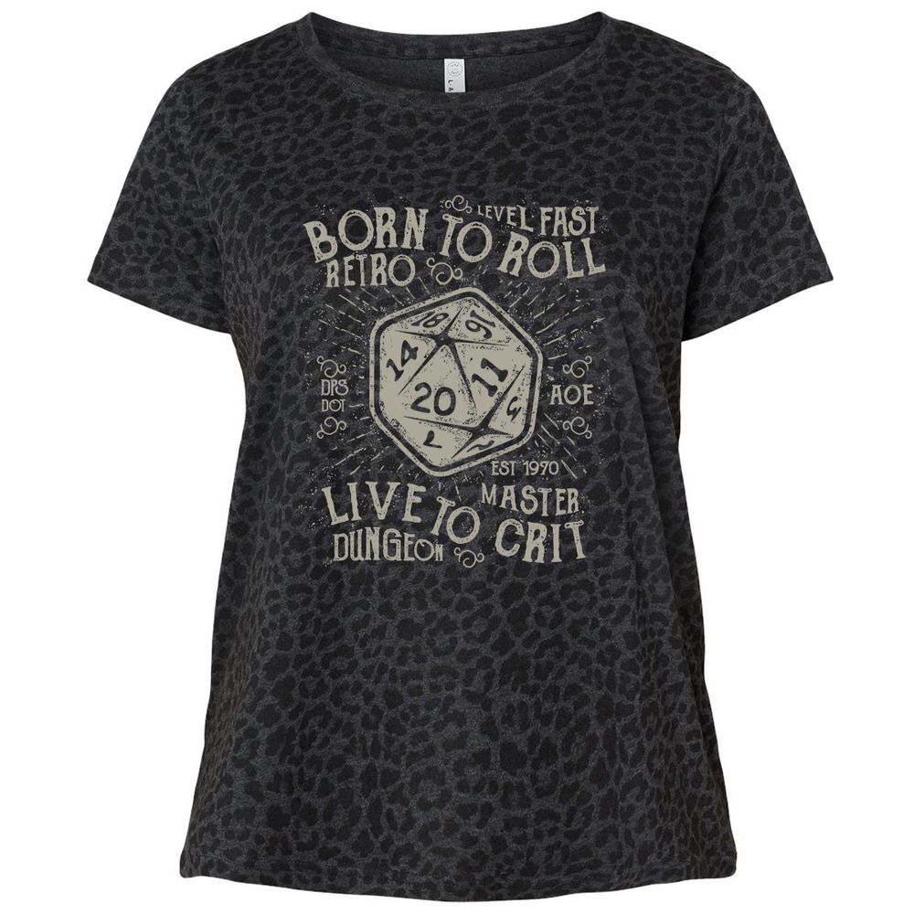 Born To Roll Live To Crit Ladies Curvy Jersey - Black Leopard - 11