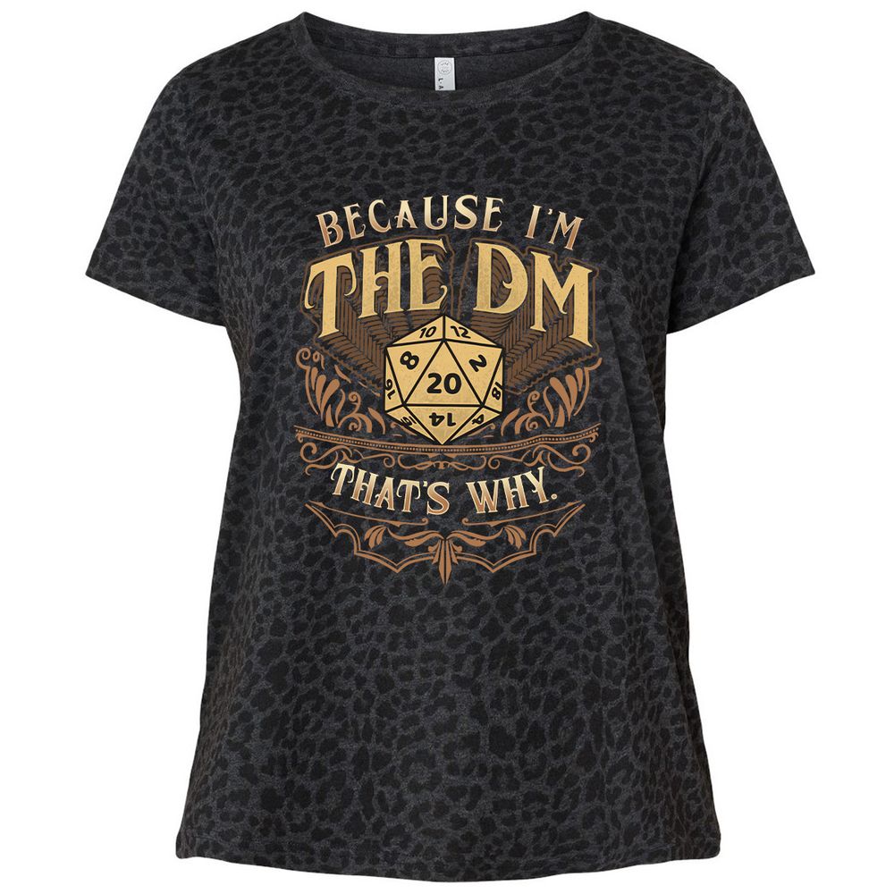 Because I'm The Dm That's Why Ladies Curvy Jersey - Black Leopard - 11