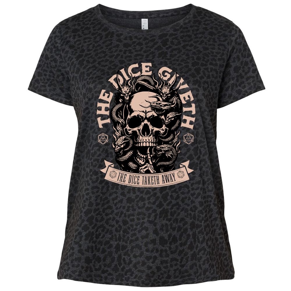 The Dice Giveth The Dice Taketh Away Ladies Curvy Jersey - Black Leopard - 11