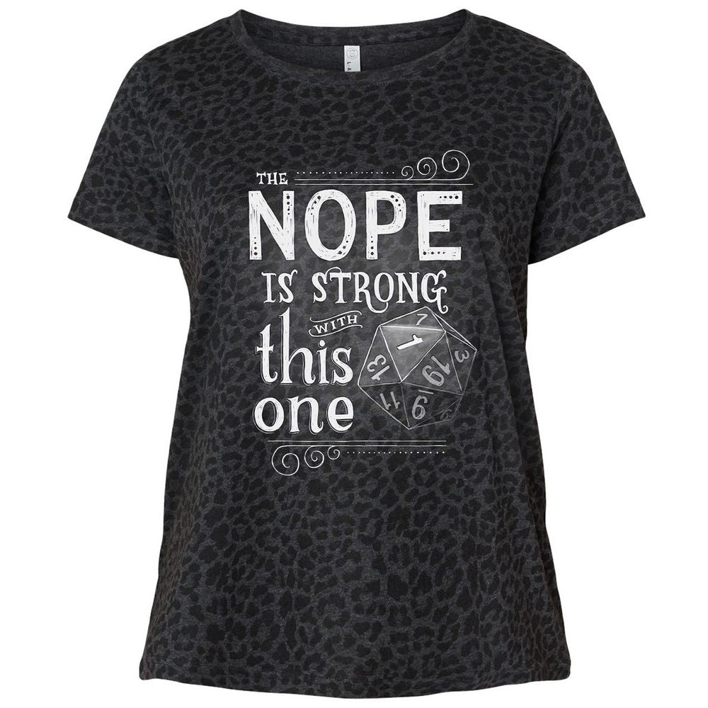 The NOPE is Strong with This One Ladies Curvy Jersey - Black Leopard - 11