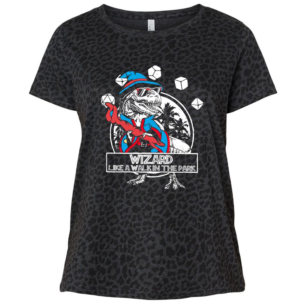 Wizard Like The Walk In The Park Ladies Curvy Jersey - Black Leopard - 11