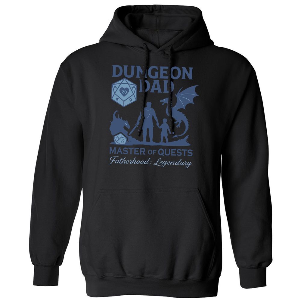Dungeon Dad Master Of Quests Classic Unisex Hoodie - Black - 11