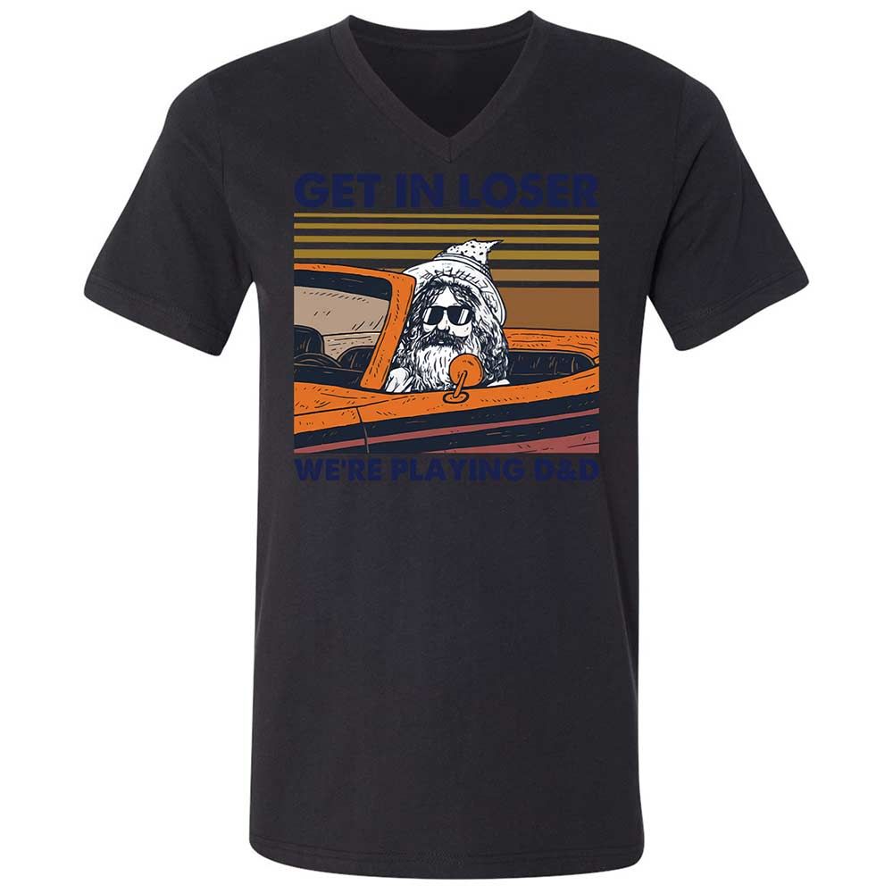 Get in Loser Unisex V-Neck T-Shirt - Black - 11