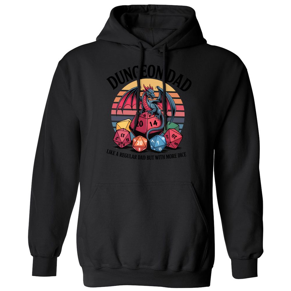 Dungeon Dad With More Dice Classic Unisex Hoodie - Black - 11