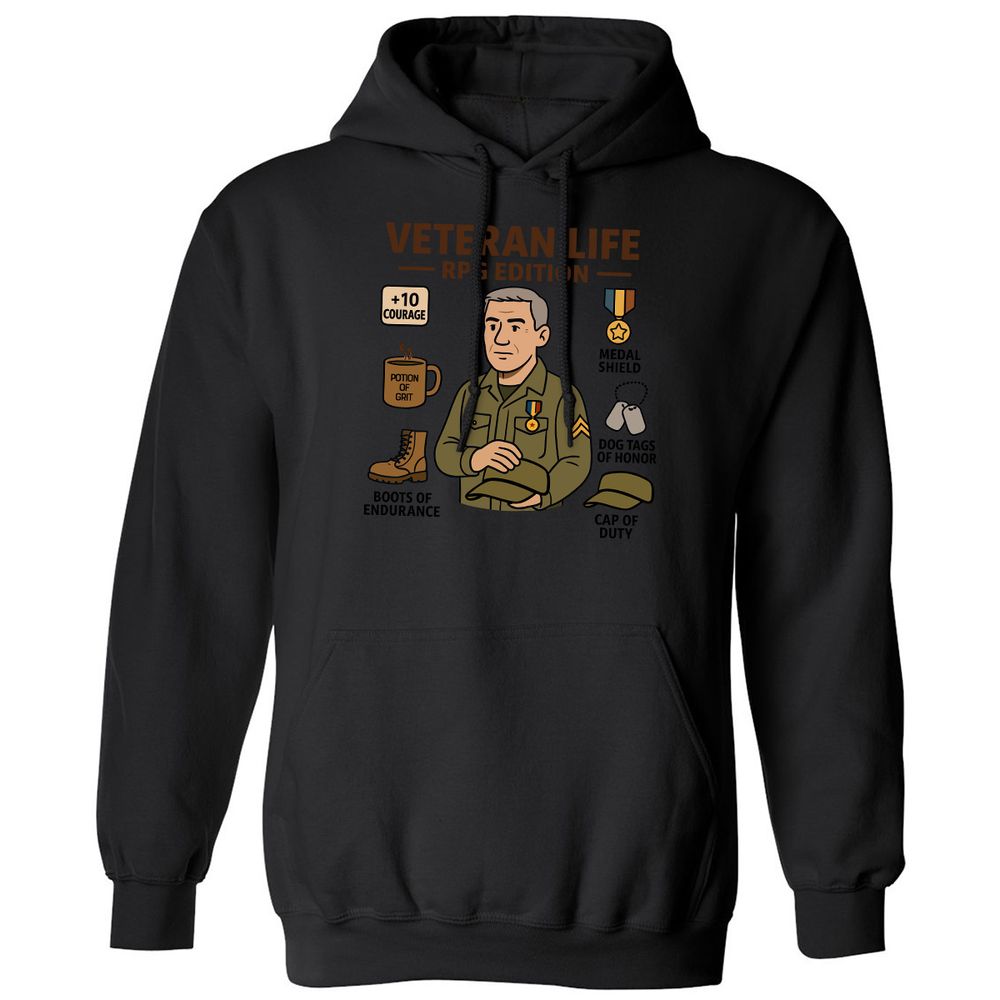 Veteran Life RPG Edition Classic Unisex Hoodie - Black - 11