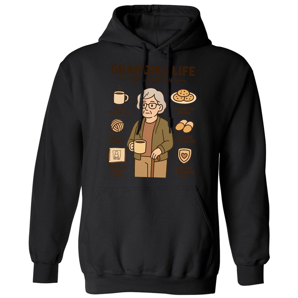 Grandma Life RPG Edition Classic Unisex Hoodie - Black - 11
