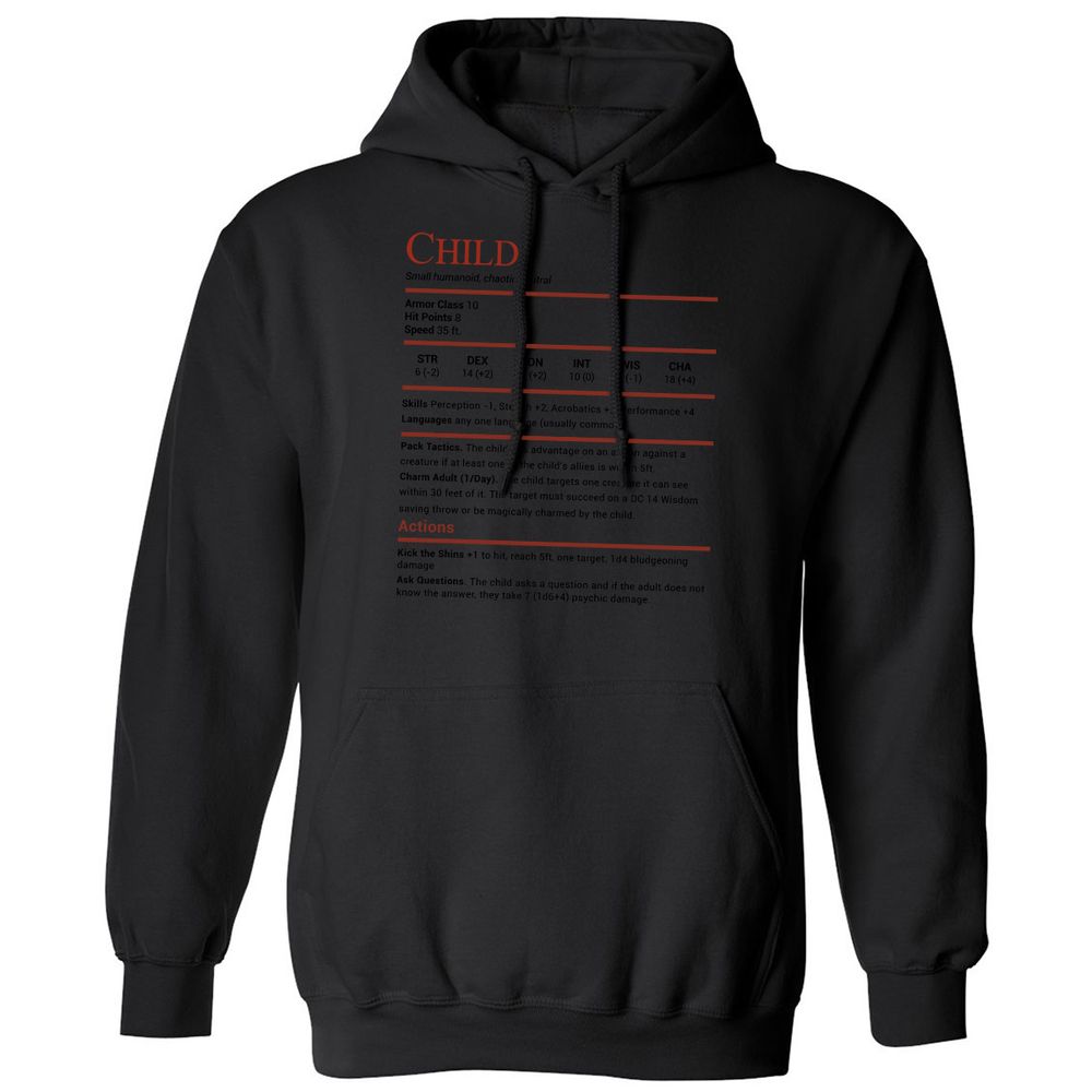 Child Stats Classic Unisex Hoodie - Black - 11