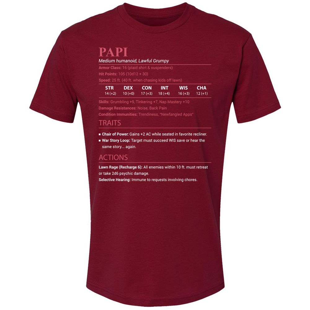 Papi Stats Premium Unisex T-Shirt - Cardinal - 11