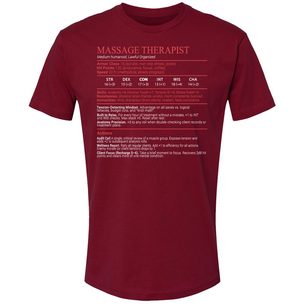 Massage Therapist Stats Block - Cardinal - 11