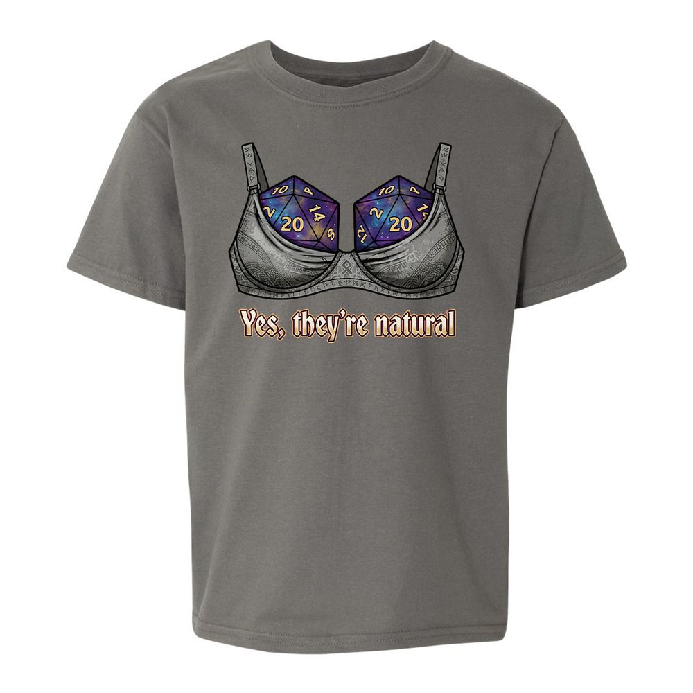 They Are Natural Nat20 Kids T-Shirt - Charcoal - 11
