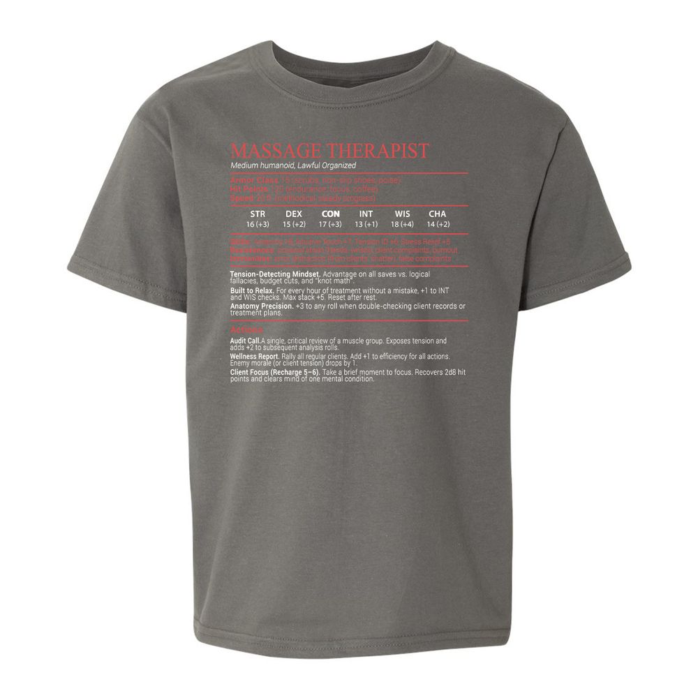Massage Therapist Stats Block - Charcoal - 11