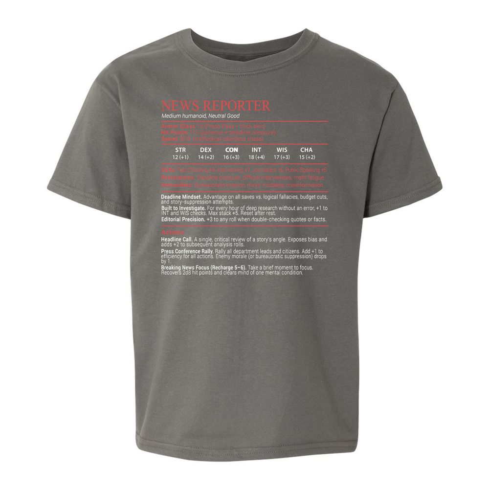 News Reporter Stats Block - Charcoal - 11
