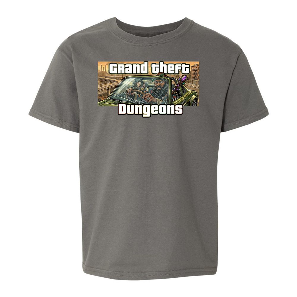 Grand Theft Dungeons Kids T-Shirt - Charcoal - 11
