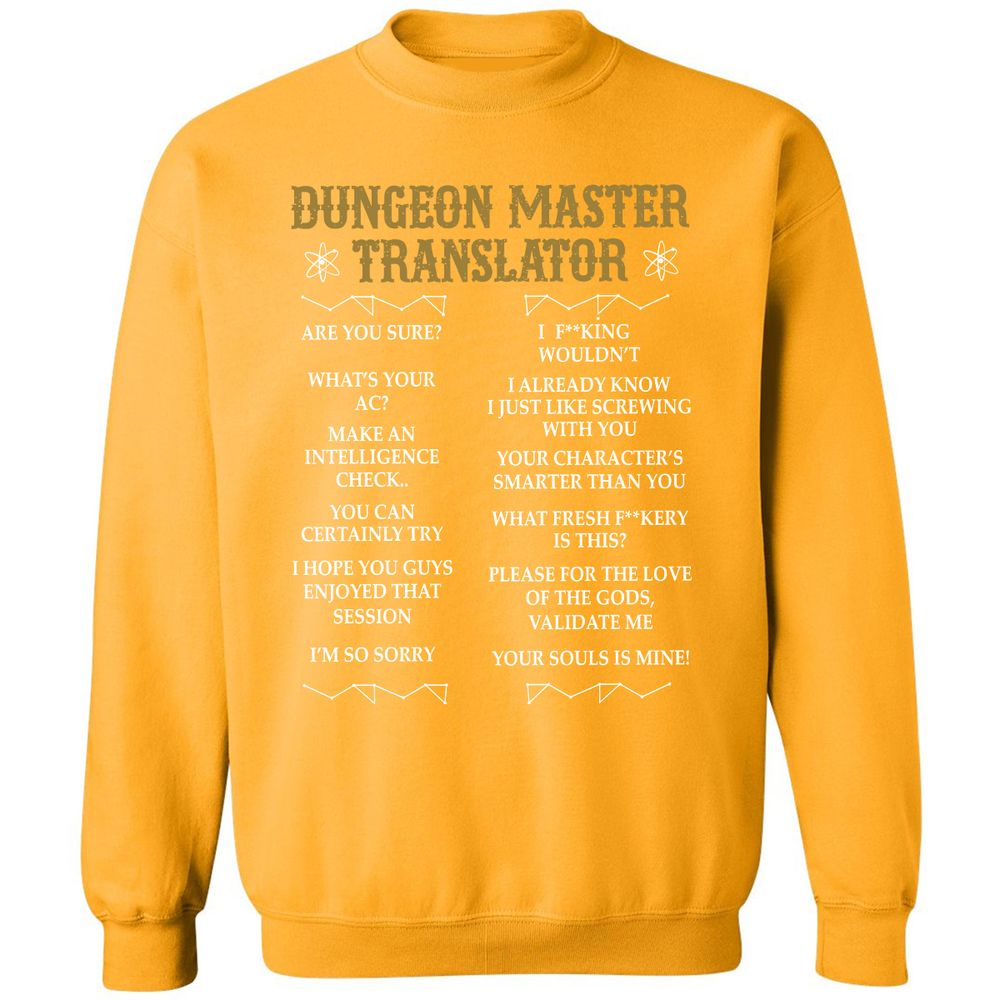 Dungeon Master Translator Classic Unisex Sweatshirt - Gold - 11