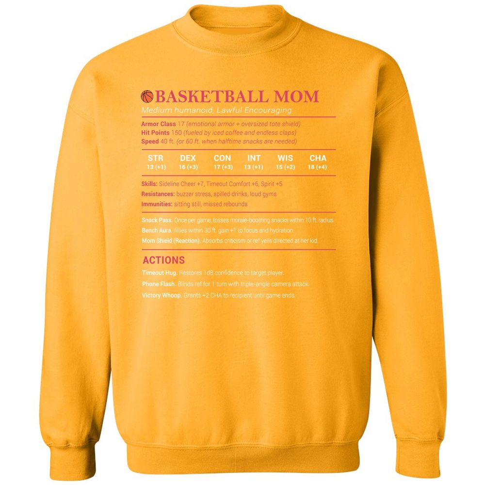 Basketball Mom Classic Unisex Sweatshirt - Gold - 11