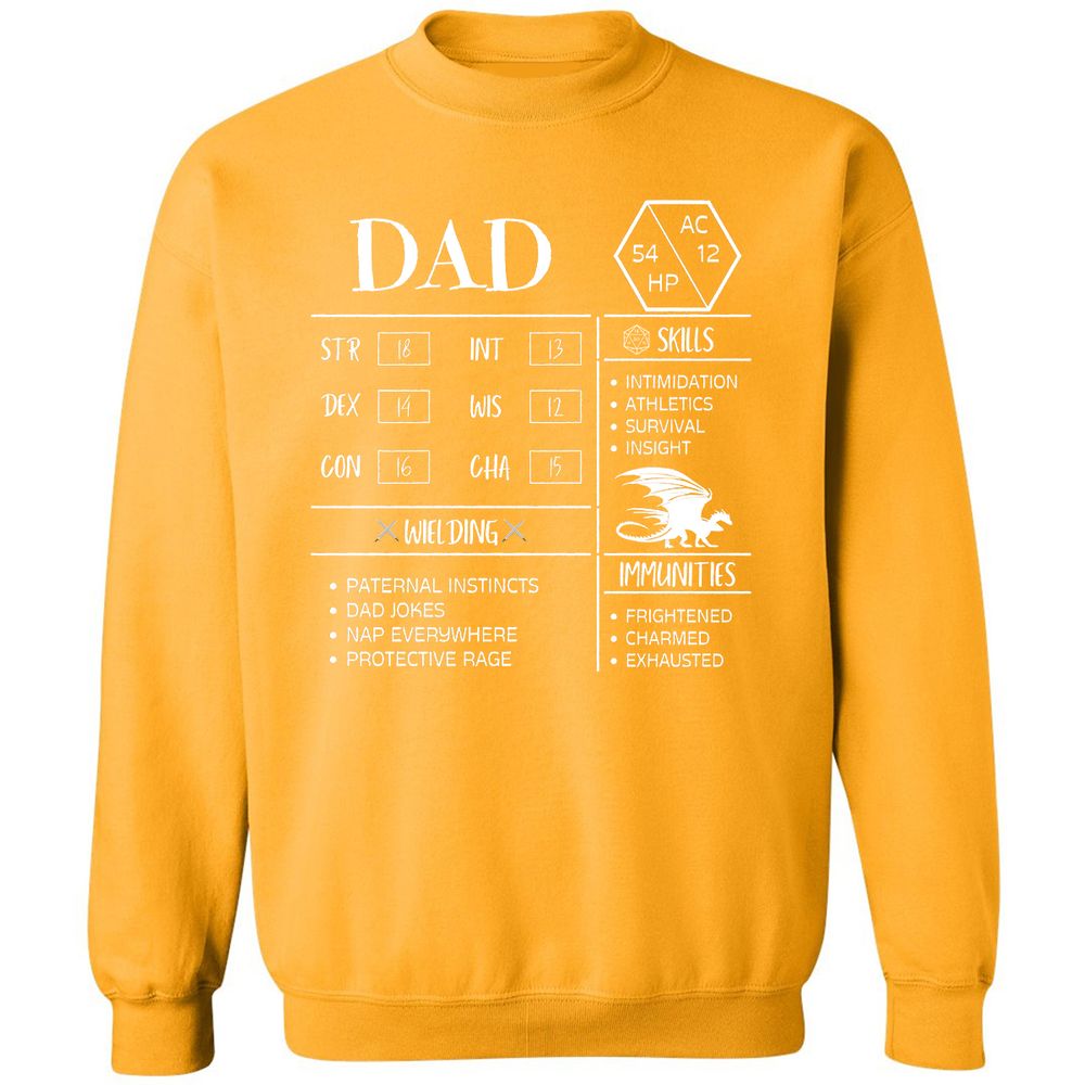 Dad Stats 2 Classic Unisex Sweatshirt - Gold - 11