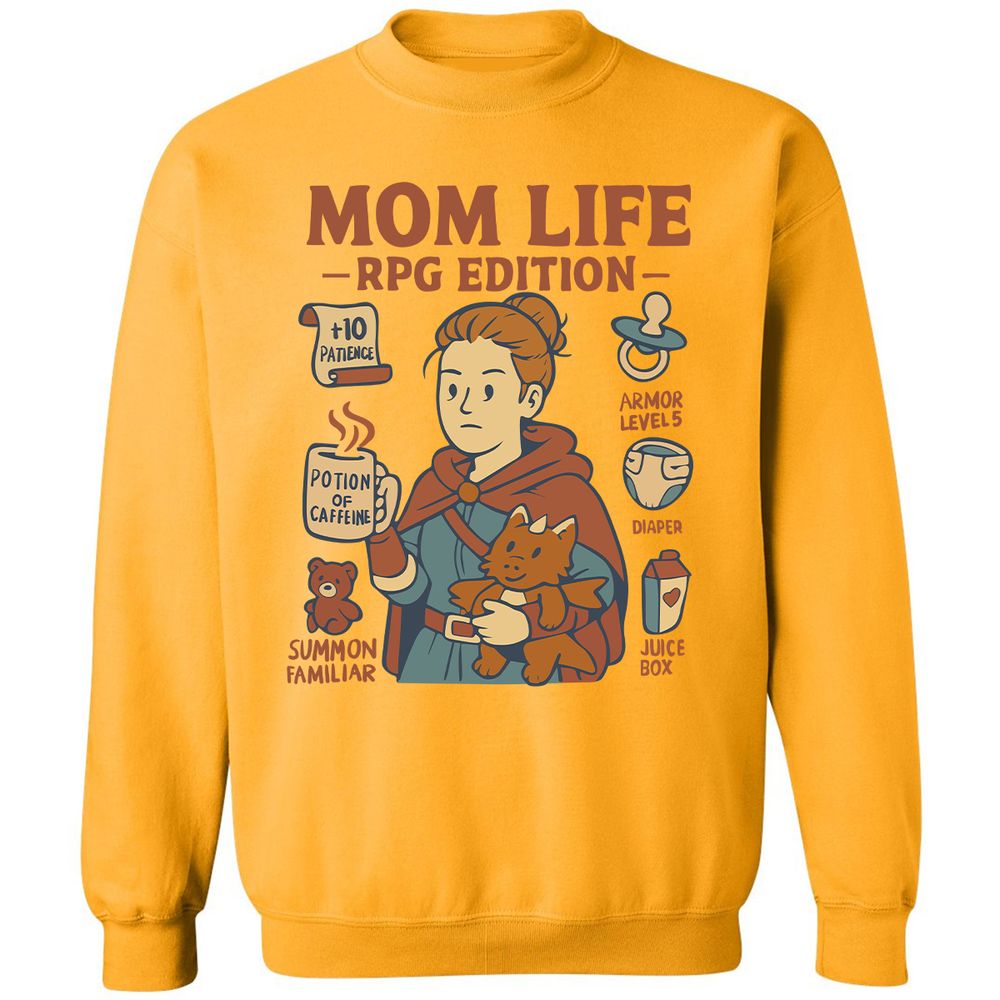 Mom Life RPG Edition Classic Unisex Sweatshirt - Gold - 11