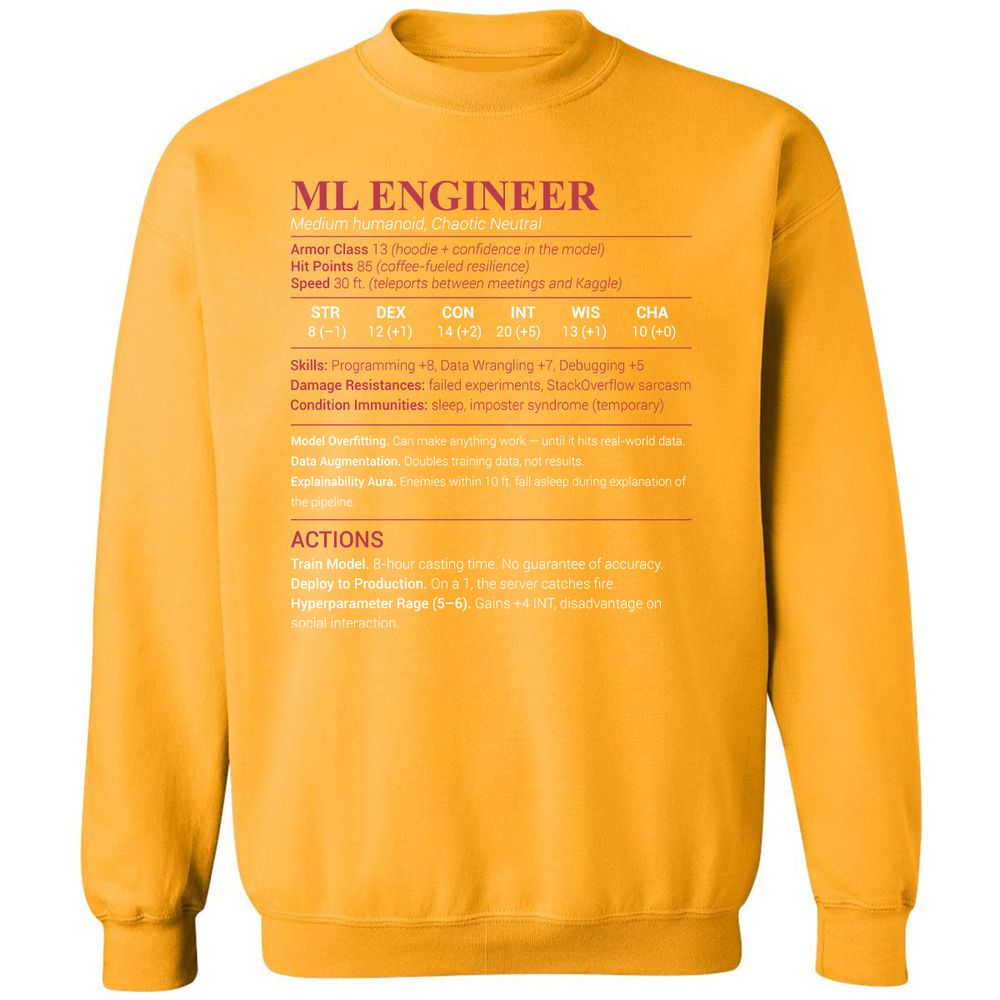 ML Engineer Classic Unisex Sweatshirt - Gold - 11