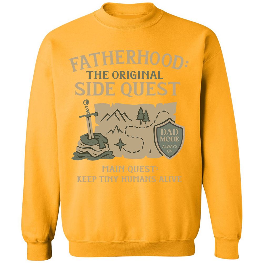 Fatherhood The Original Side Quest Classic Unisex Sweatshirt - Gold - 11