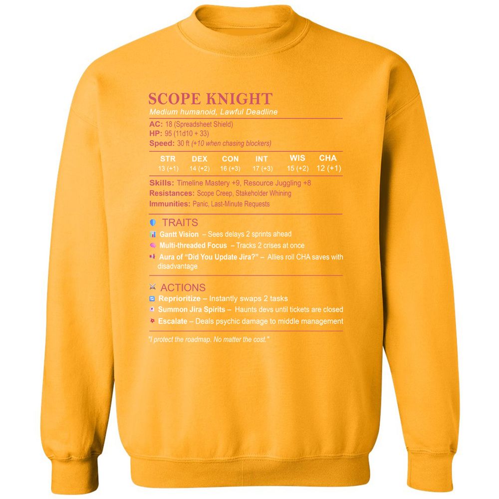 PM Stats Classic Unisex Sweatshirt - Gold - 11