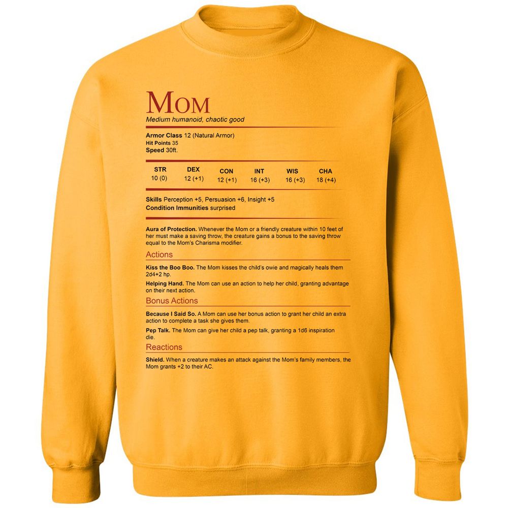Mom Stats Classic Unisex Sweatshirt - Gold - 11