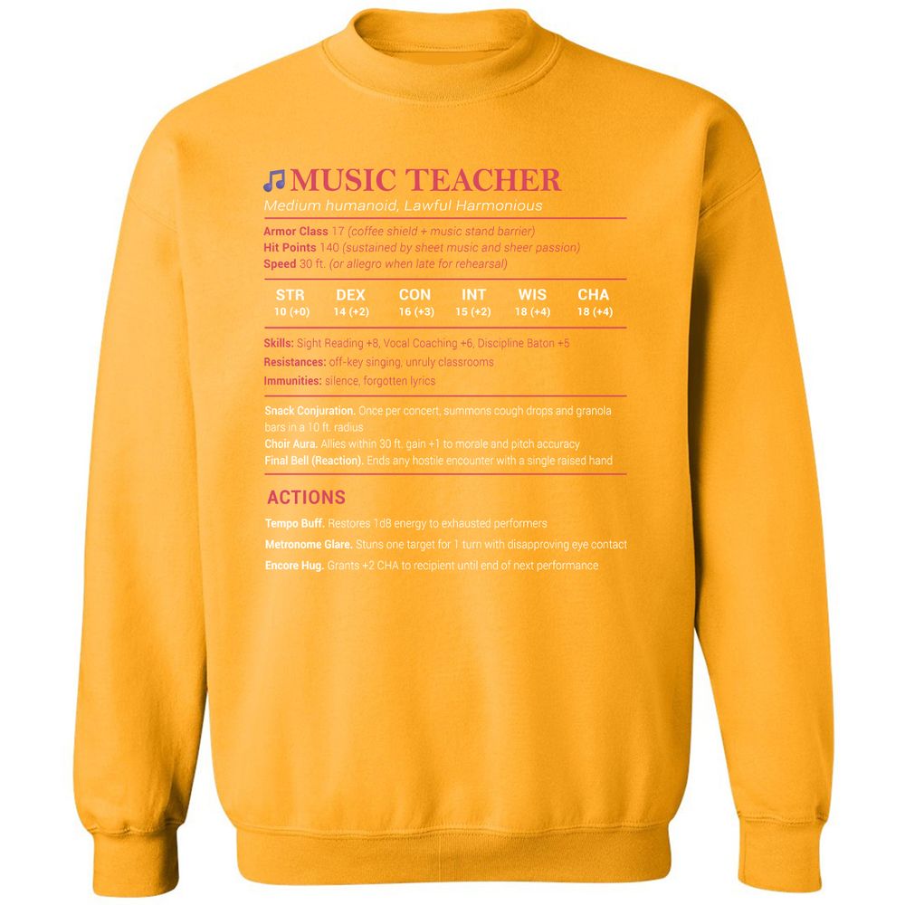Music Teacher Classic Unisex Sweatshirt - Gold - 11