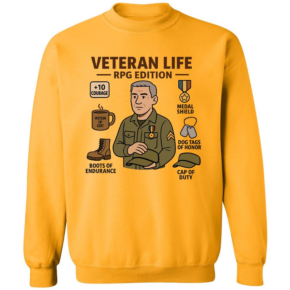 Veteran Life RPG Edition Classic Unisex Sweatshirt - Gold - 11